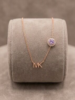 Michael Kors Rose Gold MK Bracelet with Lilac Crystal Accent 1949